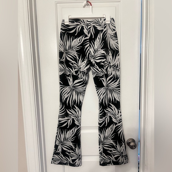 Zara Jacquard Tropical Print Flare Pants | large - Picture 6 of 6